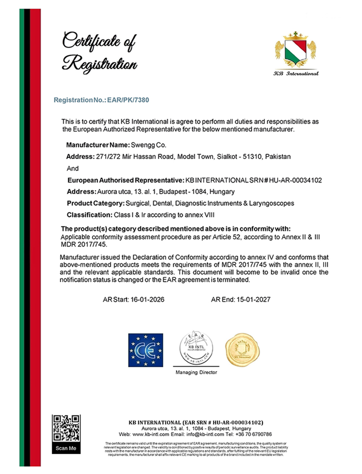 Swengg Co - CE Certificate CE Certificate - Swengg Co
