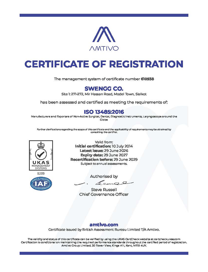 SWENGG CO. ISO 13485